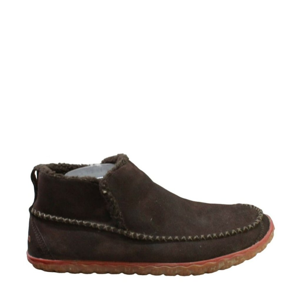 LL Bean Brown Suede Fleece Lined Mountain Moccasin Slippers Boot Size 10 M - Picture 1 of 9
